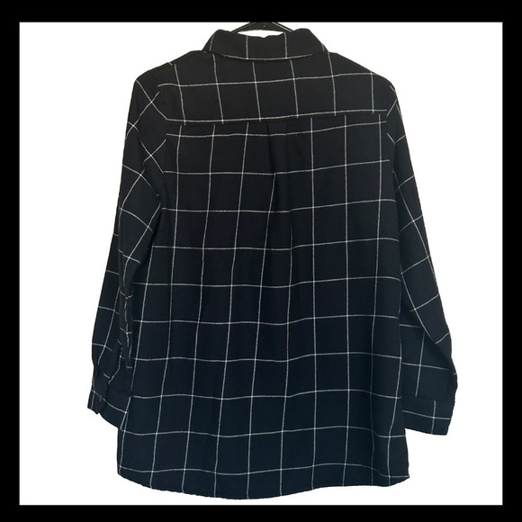 Vintage Pendleton Wool Flannel Black Plaid Striped Button Style Pockets Med … - Picture 2 of 7